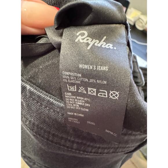 Rapha NWOT Cycling Jeans Activewear Stretchy Skinny Mid Rise Black Size 32 by 29 - Picture 13 of 15